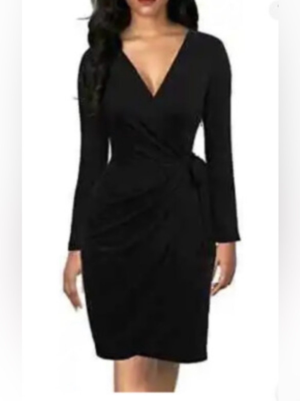 BRAND NEW Berydress Womens Black
Wrap DressV Neck 3/4 Sleeve Knee-... Women‎
